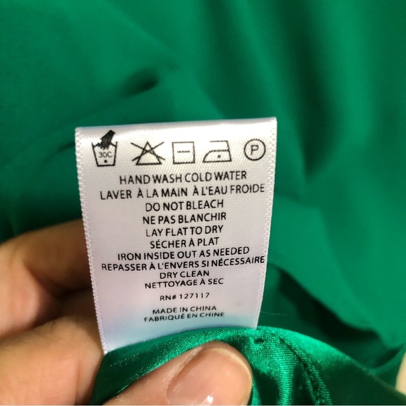 Badgley Mishka Mark & James Emerald Green Pleated Chiffon Trapeze Dress Size 6 - Picture 9 of 12